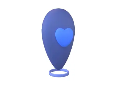 Love Location Tag Icon v1 004 Low-poly 3D model