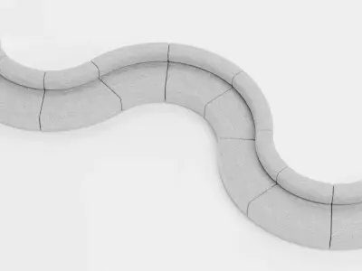 Modular Curved Sofa V3 Low-poly 3D model