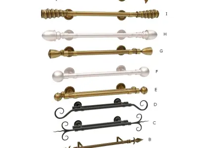 Curtain Rod Collection 3D model