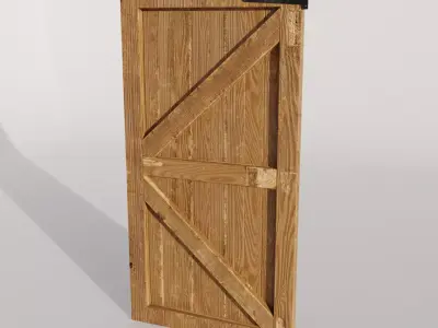 Wooden Garden Gate Door 3D model