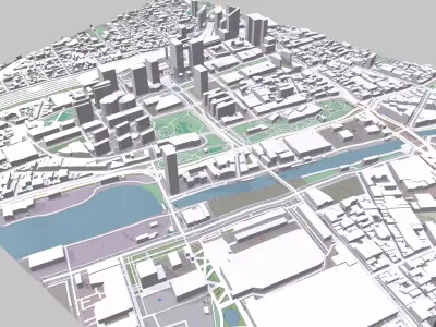 Cityscape  Brussels Belgium 3D model