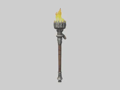 Dungeontorchholderm 1 Low-poly 3D model