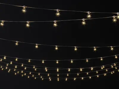 Garland and Bulb String 2 3D model