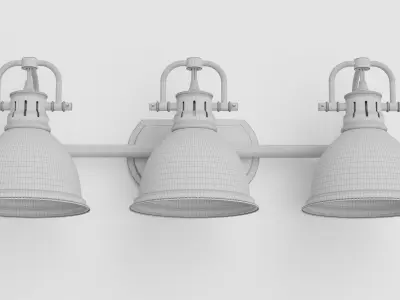 Golden Lighting 3602 BA3 Chrome Black 3D model