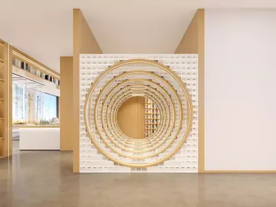 Modern Cultural Bookstore with Reading Lounge 3D model