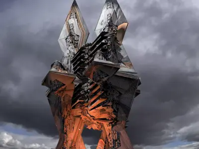 Sci-Fi Egyptian Alien Floating Monolith Huge 3D model