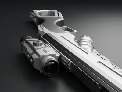 Sci-Fi Rifles Game Asset 3D Model 3D model