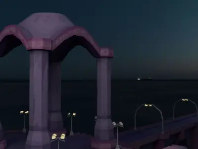 Old Bridge Texture Low-poly 3D model