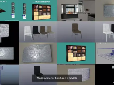 Modern Interior furniture 3D Model Pack