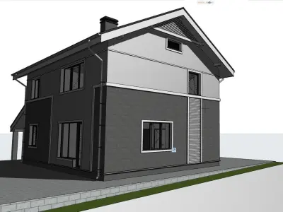 Private House 150 m2 complete project for assembly  3D model