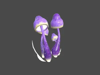 Fantasy Mushroom D08 Purple - Scene Backdrop Design Low-poly 3D model
