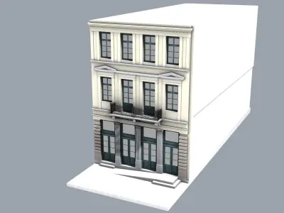Neoclassical Building Facade 3D model