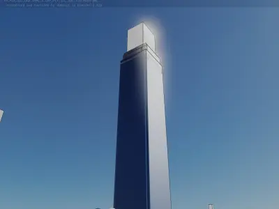 Street Light 8 Bollard 900mm Futuristic Blue Version 6  Low-poly 3D model