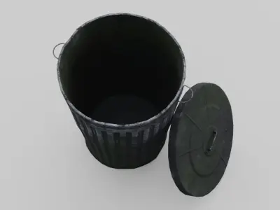Dustbin 3 Lowpoly Old Low-poly 3D model