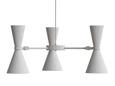 Cairo Three Arm Contemporary Chandelier 3D model