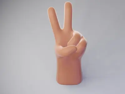  Cartoon Human Hand 3D Model 