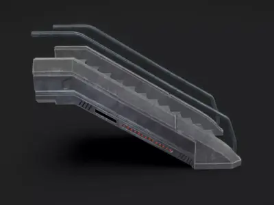 SciFi Stairs Low-poly 3D model