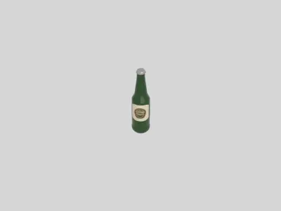 Beer bottle Low-poly 3D model