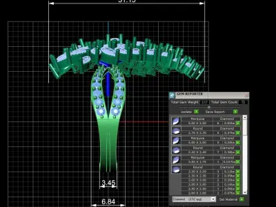 Diamond Ring for Women 3D print model 7