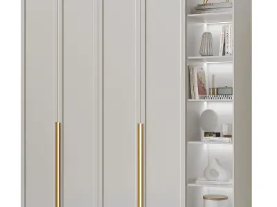 Wardrobe 5 with gold handles 3D model