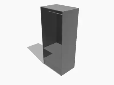 Rakstad Black Two Door Wardrobe 3D model