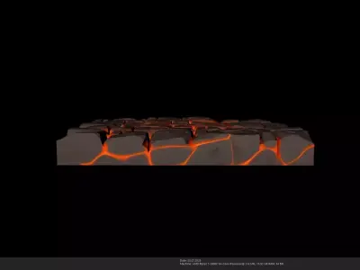 Stylized Lava Ground 3D Model - AI Low-poly 3D model