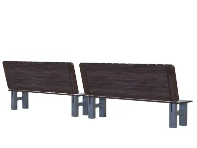 Street bench Low-poly 3D model