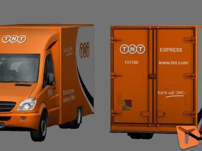 Mercedes-Benz Sprinter TNT animated Low-poly 3D model