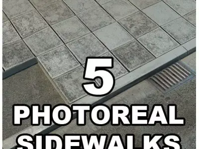 Photorealistic Sidewalks Package 3D model