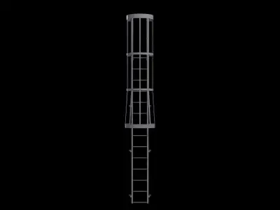Ladder Cage - Safety Step Low-poly 3D model