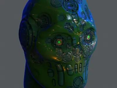 Gas mask helmet 3d model scifi Low-poly Low-poly 3D model Low-poly 3D model 56