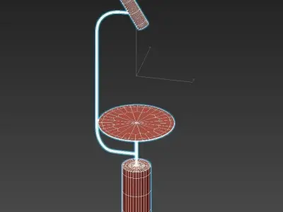 PASTEUR marble table with lamp on top 3D model