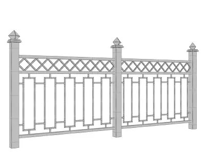 Set of metal fences 3D model