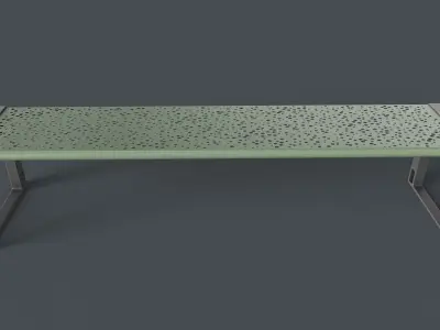 Metal Modern Bench 12 PBR Game Ready Low-poly 3D model
