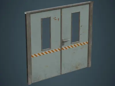 Industrial Door 1B Low-poly 3D model