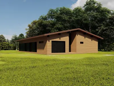 Forest villa-Casa Scene-Modern Villa 3D model 10