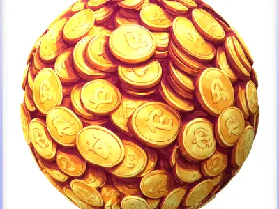  Stylized Gold Coin Seamless Texture Texture