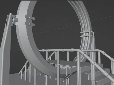 SCI-FI Portal NOT TEXTURED Low-poly 3D model