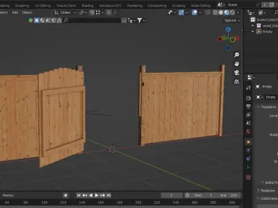 Wooden gate 3D model