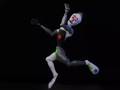 CREEPY SCI FI CYBER ARM CLOWN Low-poly 3D model