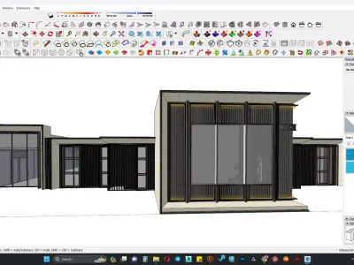 Single story office building 3d model 3D model