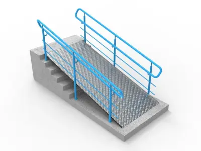 Ramp with railing 3D model