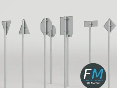 Traffic signs pack 3D model