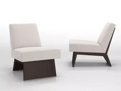 Wedge Slipper Chair 3D model