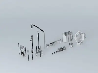 American Street Furniture %26 Props Free 3D model