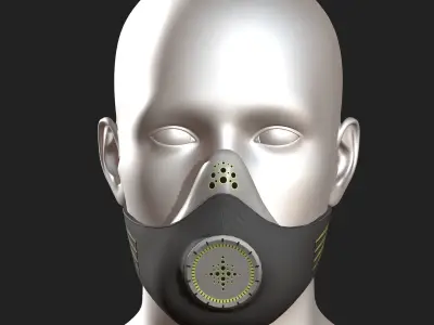 Gas mask helmet 3d safety isolated fantasy  Low-poly 3D model