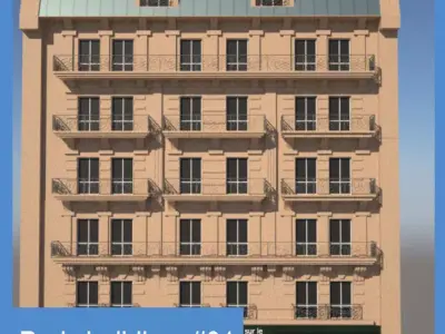 Paris Building 01 Low-poly 3D model
