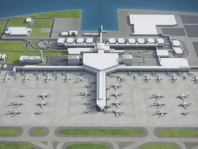 Nagoya - Chubu Centrair International Airport - NGO Low-poly 3D model