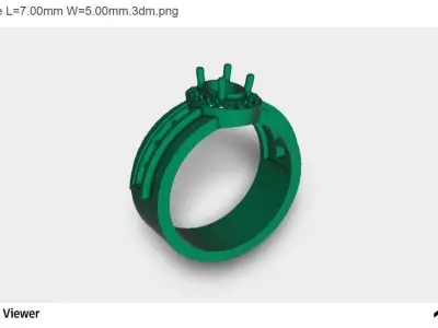 Men Ring with an Oval Cut Center Stone 3D print model