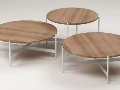 Heron square table with metal legs 3D model